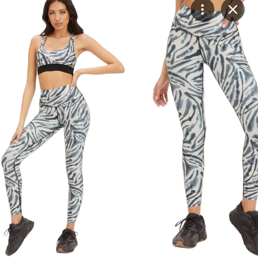 133. Good American Core Power Legging Peyote Zebra NWT
